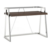 (Scratch & Dent) Elle Décor Alliel Outlet Live Edge Desk, Brown/Silver