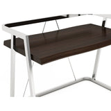 (Scratch & Dent) Elle Décor Alliel Outlet Live Edge Desk, Brown/Silver