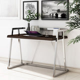 (Scratch & Dent) Elle Décor Alliel Outlet Live Edge Desk, Brown/Silver