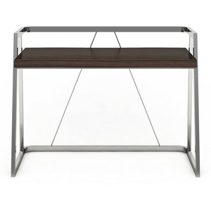 (Scratch & Dent) Elle Décor Alliel Outlet Live Edge Desk, Brown/Silver
