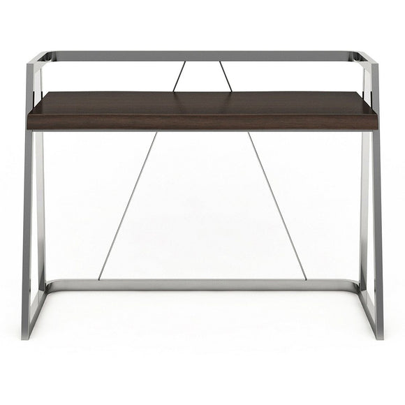 (Scratch & Dent) Elle Décor Alliel Outlet Live Edge Desk, Brown/Silver
