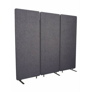 Luxor RECLAIM Acoustic Privacy Panel Room Dividers, 66"H x 24"W, Slate Gray, Pack Of 3 Room Dividers