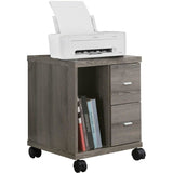 (Scratch & Dent) Monarch Specialties Outlet Mobile Office Cabinet, Dark Taupe