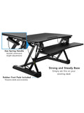 (Scratch and Dent) Mount-It! Height-Adjustable Standing Desk Converter, Black