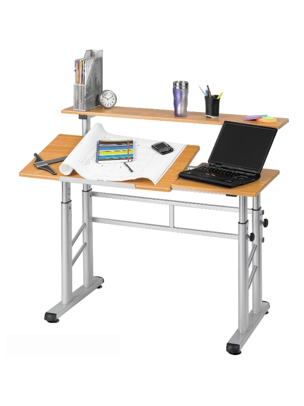 (Scratch & Dent) Safco Outlet Height-Adjustable Split-Level Drafting T ...