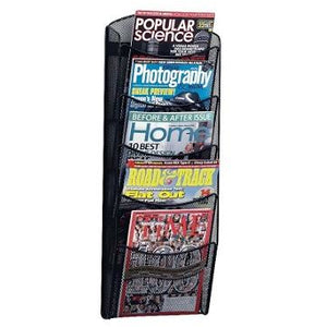Safco Outlet 5-Pocket Mesh Magazine Rack, 28 1/3"H x 10 1/4"W x 3 1/2"D, Black