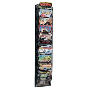 Safco 10-Pocket Mesh Magazine Rack, Black