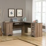 Sauder Outlet Harbor View Corner Computer Desk, Salt Oak