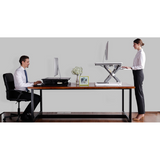 FlexiSpot Height-Adjustable Standing Desk Riser With Removable Keyboard Tray, 35"W, White