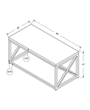 Monarch Specialties Nathan Coffee Table, 17"H x 44"W x 22"D, White