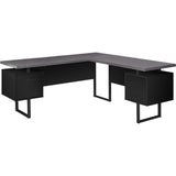 (Scratch & Dent) Monarch Specialties Outlet Dallas 71"W Computer Desk, Black/Gray