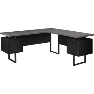 Monarch Specialties Outlet Dallas 71"W Computer Desk, Black/Gray