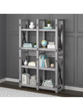 (Scratch and Dent) Ameriwood Outlet Home Wildwood 8-Shelf Bookcase/Room Divider, Distressed Whitewash