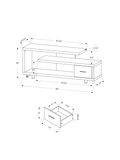 Monarch Specialties Art Deco TV Stand For TVs Up To 60", White