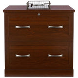 (Scratch & Dent) Realspace Premium Letter-/Legal-Size Lateral File Cabinet, 2-Drawer, Brick Cherry