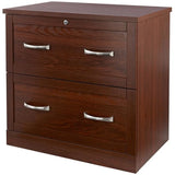 (Scratch & Dent) Realspace Premium Letter-/Legal-Size Lateral File Cabinet, 2-Drawer, Brick Cherry