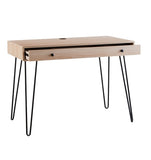 Brenton Studio Outlet Callay 42"W Writing Desk, Blonde Oak/Black