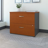 Bush 2 Drawer Lateral File Cabinet, Auburn Maple/Graphite Gray