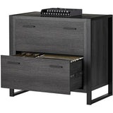 (Scratch & Dent) Realspace Outlet DeJori 33"W 2-Drawer Lateral File Cabinet, Charcoal