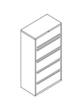 HON 5-Drawer 36"W Lateral File Cabinet, Putty (Used)
