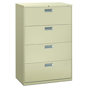 Pre-Owned HON 36"wide 4-Drawer Lateral File Cabinet, Putty