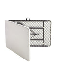 Realspace Outlet Molded Plastic Top Folding Table, 8' Wide Fold in Half, Platinum