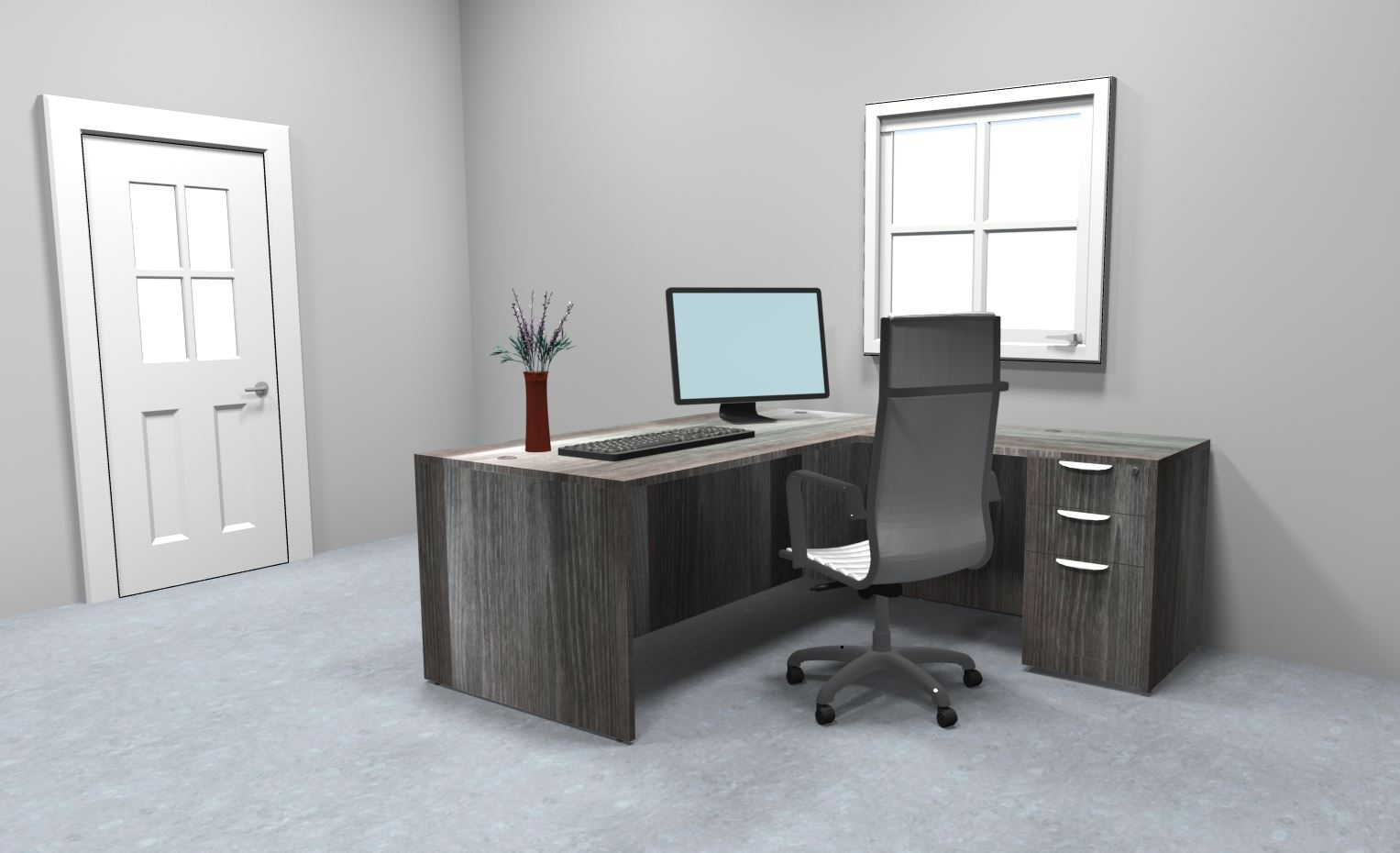 Sheridan Gen2 Executive L-Shaped Desk with Locking Box/Box/File Pedestal Drawers, 72