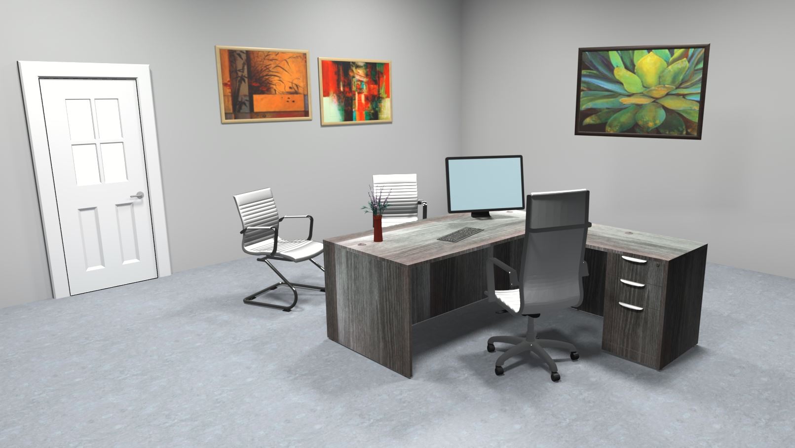 Sheridan Gen2 Executive L-Shaped Desk with Locking Box/Box/File Pedestal Drawers, 72