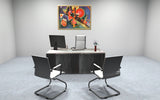 Sheridan Executive L-Shaped Desk with Locking Box/Box/File Pedestal Drawers, 72"Wide x 78"D, Stone Gray