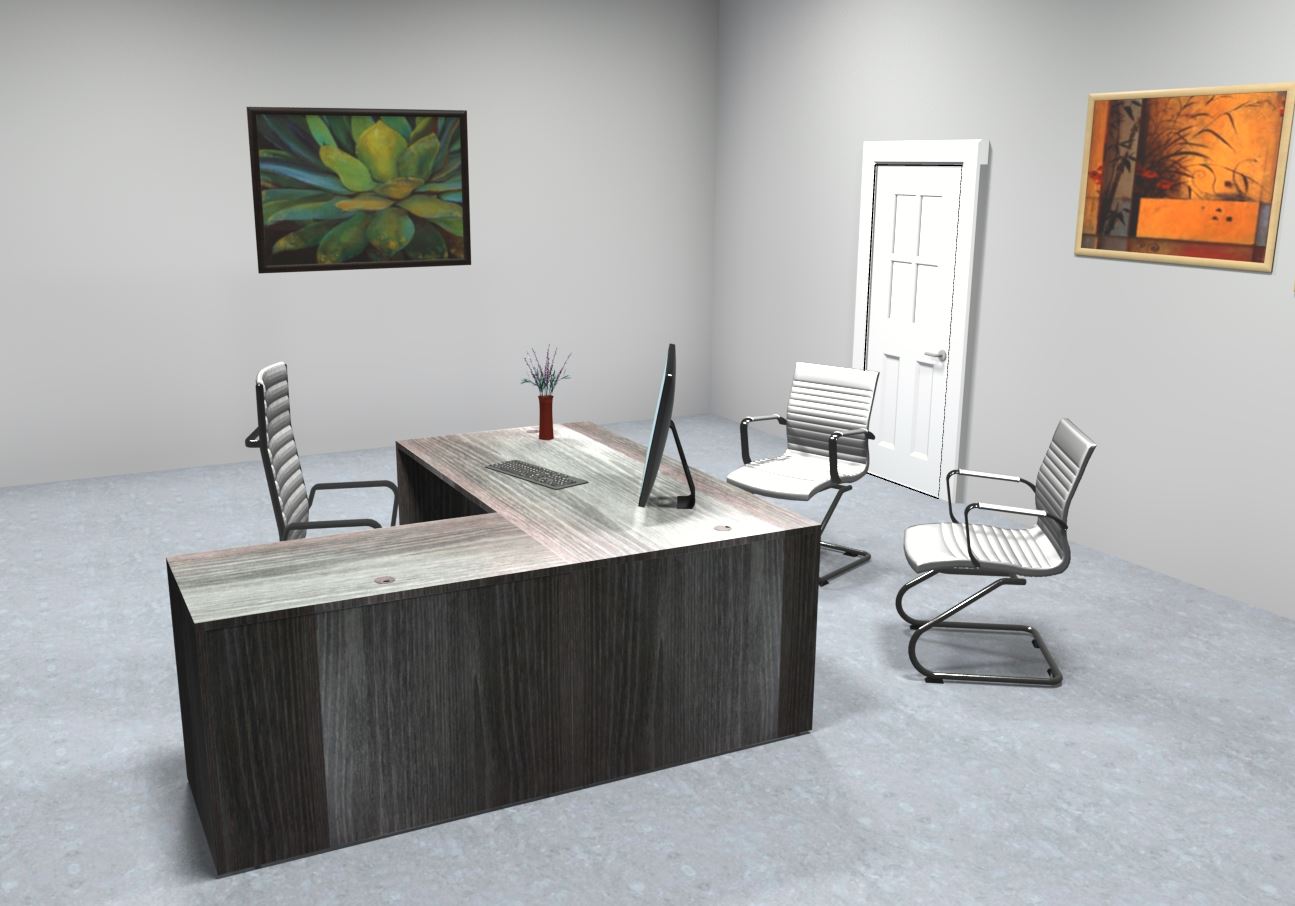 Sheridan Gen2 Executive L-Shaped Desk with Locking Box/Box/File Pedestal Drawers, 72