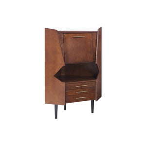 Southern Enterprises Larson Bar Cabinet, 49"H x 35"W x 25"D, Dark Tobacco