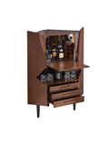 (Scratch and Dent)Southern Enterprises Larson Bar Cabinet, 49"H x 35"W x 25"D, Dark Tobacco