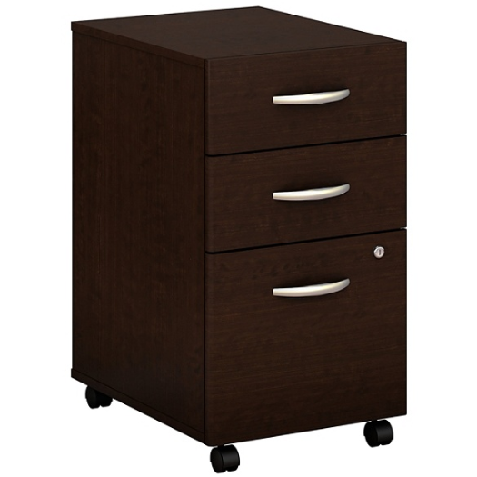 (Scratch and Dent) Bush Business Furniture Components 3 Drawer Mobile File Cabinet, Mocha Cherry