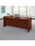 Bush Business Furniture Components Bow Front Desk, 72"W x 36"D, Mahogany