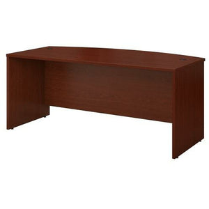 Bush Business Furniture Components Bow Front Desk, 72"W x 36"D, Mahogany