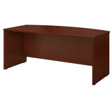 Bush Business Furniture Components Bow Front Desk, 72"W x 36"D, Mahogany