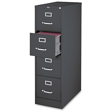 (Scratch & Dent) Lorell Fortress Series 26 1/2''D 4-Drawer Letter-Size Steel Vertical File Cabinet, Charcoal