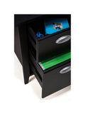 kathy ireland Home by Bush Furniture Connecticut 60"W L Shaped Desk, Black Suede Oak