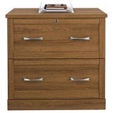 (Scratch & Dent) Realspace Outlet Premium Letter-/Legal-Size Lateral File Cabinet, 2 Drawers, Golden Oak