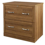 (Scratch & Dent) Realspace Outlet Premium Letter-/Legal-Size Lateral File Cabinet, 2 Drawers, Golden Oak