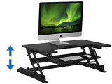 Mount-It! MI-7926 Standing Desk Converter With Gas Spring Riser, 26"H x 41"W x 9-3/4"D, Black