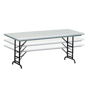 Realspace Outlet Adjustable-Height Molded Plastic Top Folding Table, 6'W, Platinum