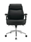 Realspace Outlet Modern Comfort Keera Bonded Leather Mid-Back Manager's Chair, Onyx/Chrome