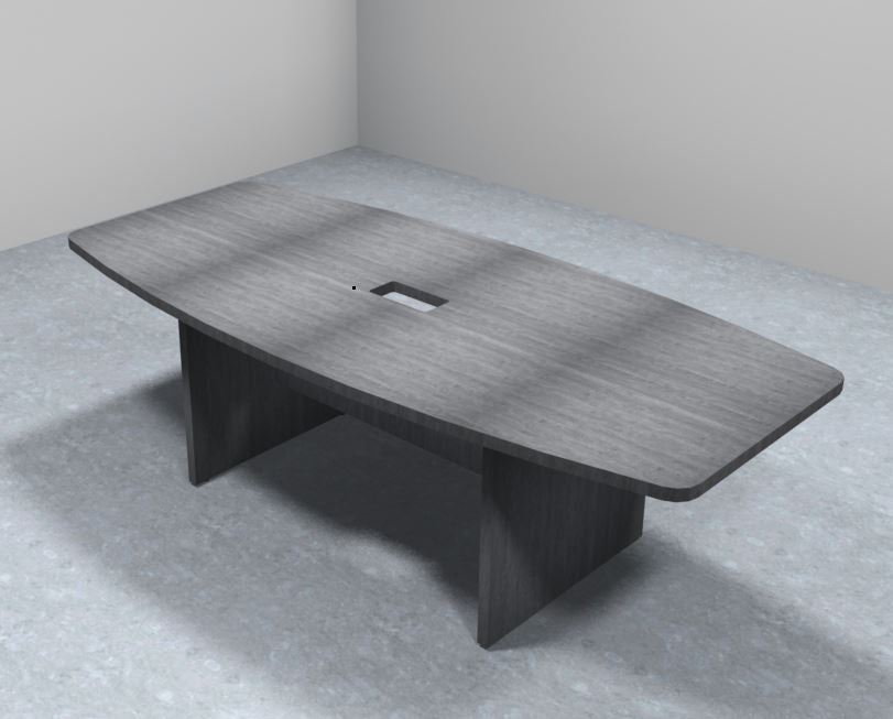 Sheridan 8-Ft. Boat-Shaped Conference Table with Silver Rectangular Grommet, 94.5