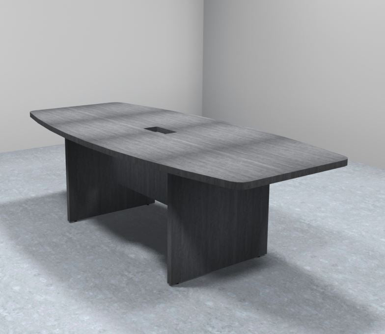 Sheridan 8-Ft. Boat-Shaped Conference Table with Silver Rectangular Grommet, 94.5