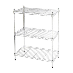 Realspace Outlet Wire Shelving, 3-Shelves, 30"H x 23"W x 13"D, Chrome