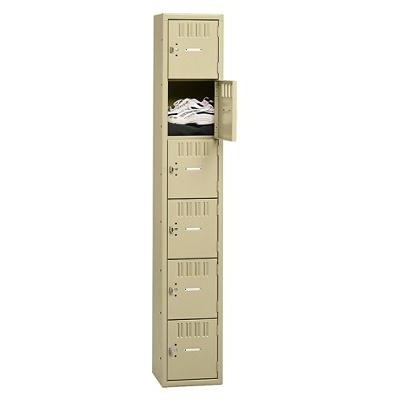 Tennsco Six-Tier Box Locker, 1-Wide, 72