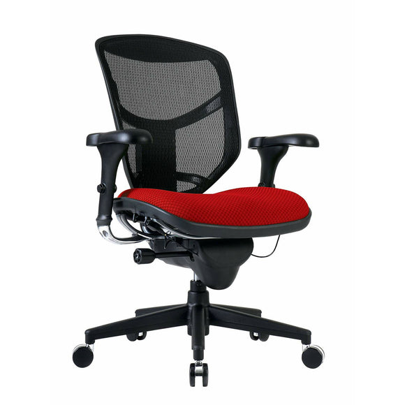 WorkPro Outlet Quantum 9000 Series Mesh/Fabric Mid-Back Manager's Desk Chair, Cherry/Black