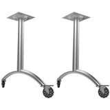 (Scratch & Dent) WorkPro Outlet Flex Collection Steel Arc Legs, Lockable Casters, Silver, Set Of 2 Legs