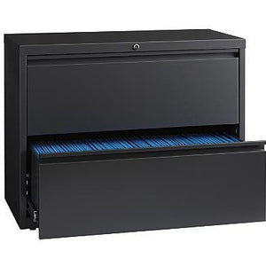 (Scratch & Dent) WorkPro Outlet 36"W 2-Drawer Metal Lateral File Cabinet, Charcoal